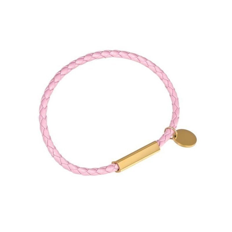 PULSERA PERSONALIZADA CUERO ROSA O BEIGE