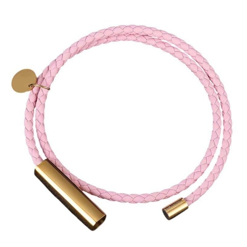 PULSERA PERSONALIZADA CUERO ROSA O BEIGE