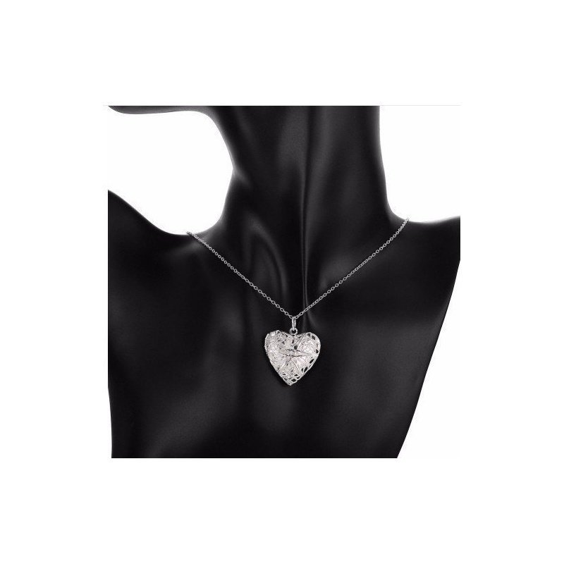 COLGANTE RELICARIO PORTAFOTOS CORAZÓN CALADO