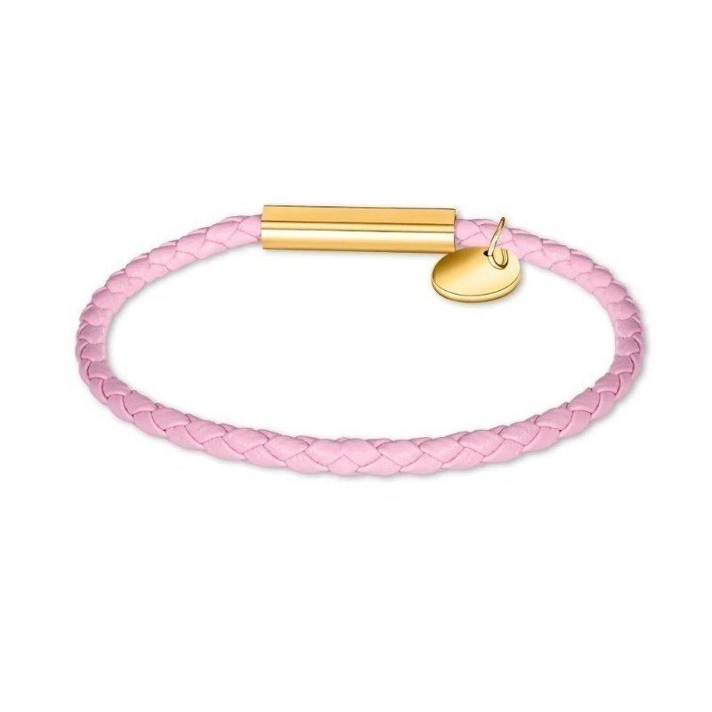 PULSERA PERSONALIZADA CUERO ROSA O BEIGE