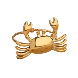 anillo cangrejo necora acero y oro
