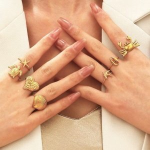 anillos acero y oro arena roja anillos talla ajustable