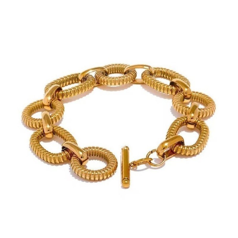 PULSERA QUEEN ACERO Y ORO WATERPROOF