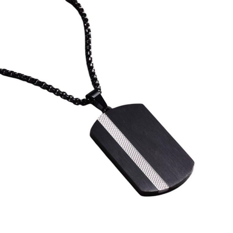 COLGANTE RECTANGULAR ACERO NEGRO PARA GRABAR