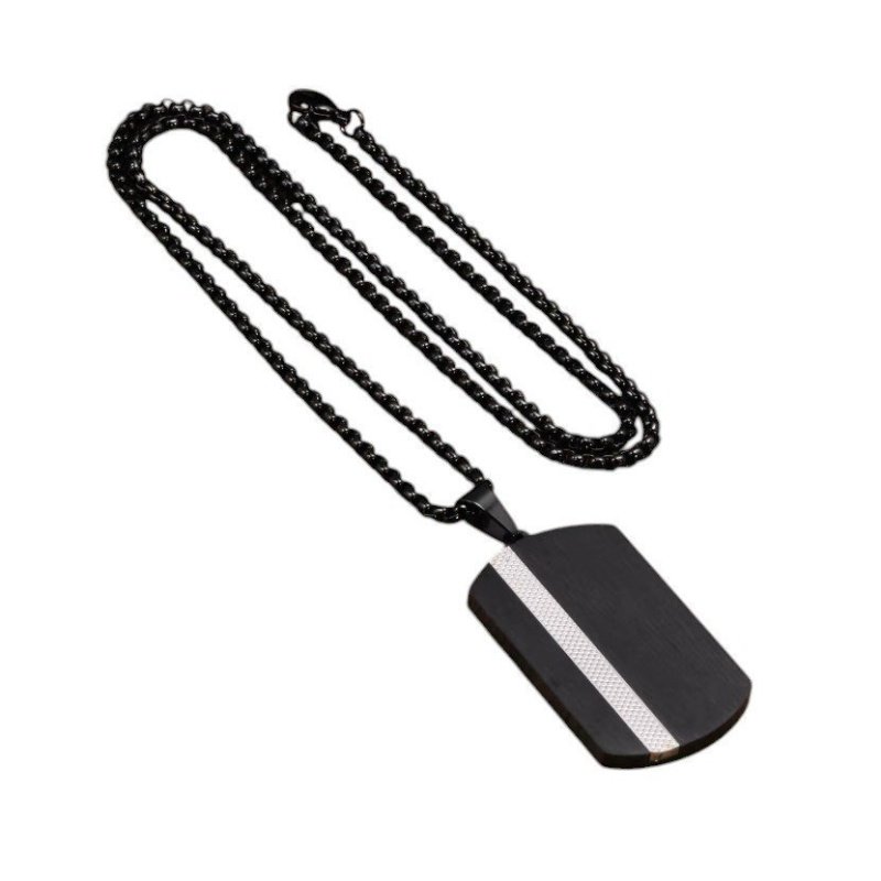 COLGANTE RECTANGULAR ACERO NEGRO PARA GRABAR