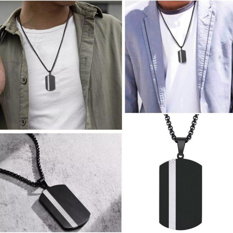 COLGANTE RECTANGULAR ACERO NEGRO PARA GRABAR