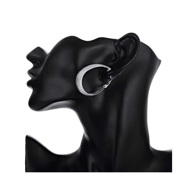 PENDIENTES AROS GRANDES LABRADOS CON PLATA 925