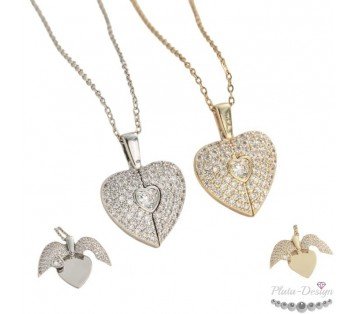 colgante corazón personalizado con grabado romántico