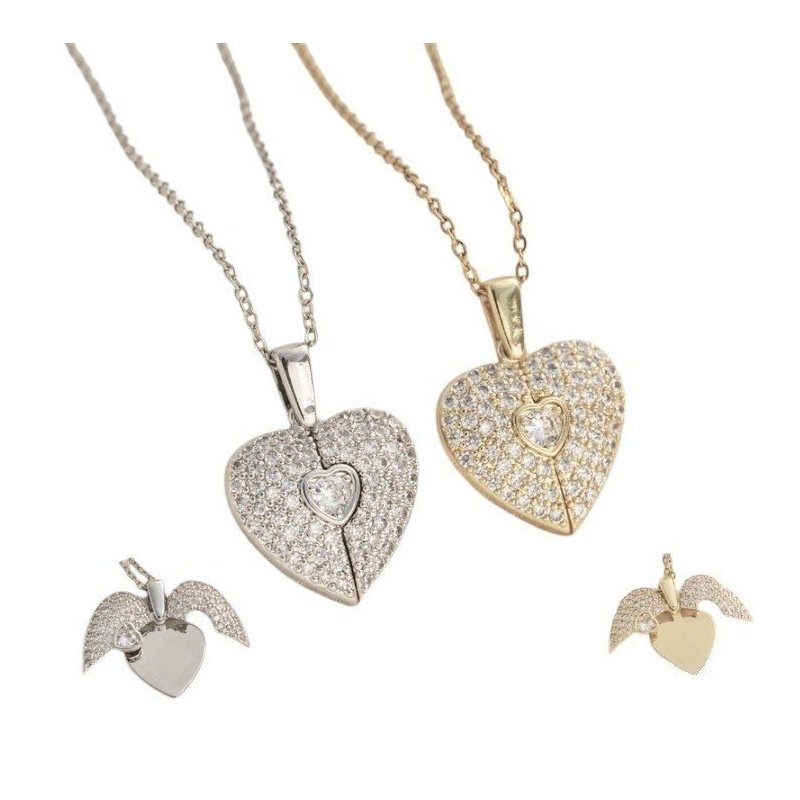 COLGANTE CORAZÓN PERSONALIZADO CON ALAS QUE SE ABREN