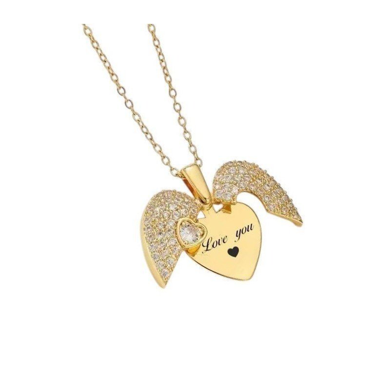 COLGANTE CORAZÓN PERSONALIZADO CON ALAS QUE SE ABREN