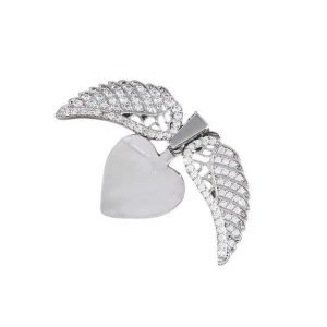 collar corazón con alas para grabar