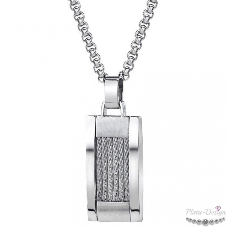 colgante chapa estilo militar rectangular para grabar acero inox