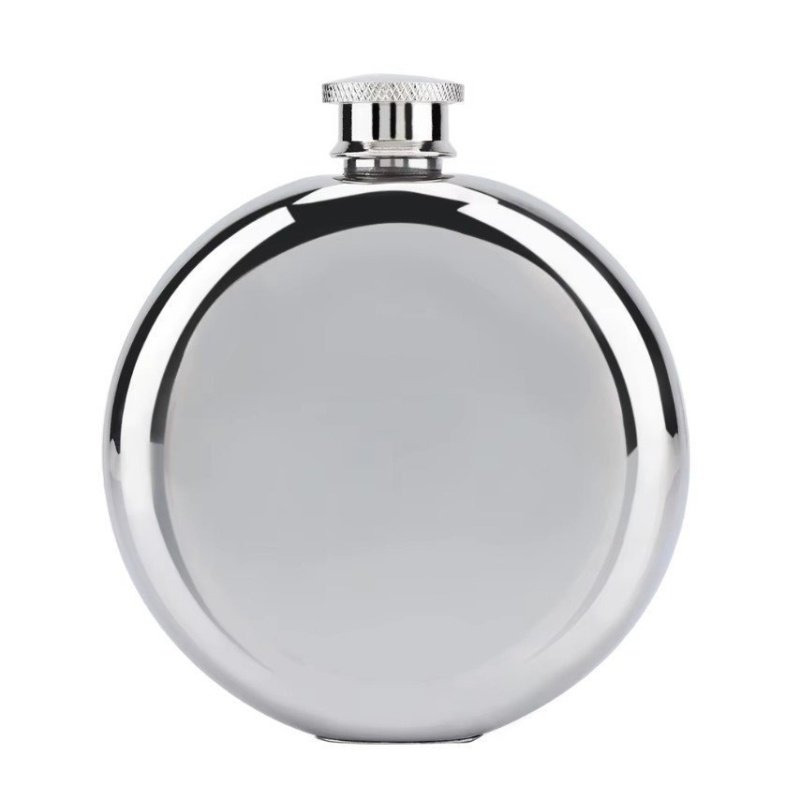 PETACA RUSA REDONDA ACERO INOX PERSONALIZADA