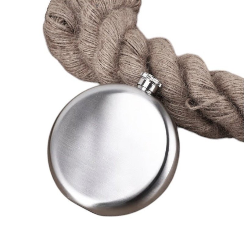 PETACA RUSA REDONDA ACERO INOX PERSONALIZADA