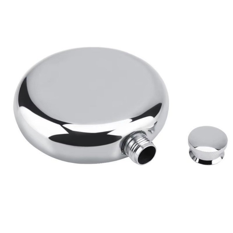 PETACA RUSA REDONDA ACERO INOX PERSONALIZADA