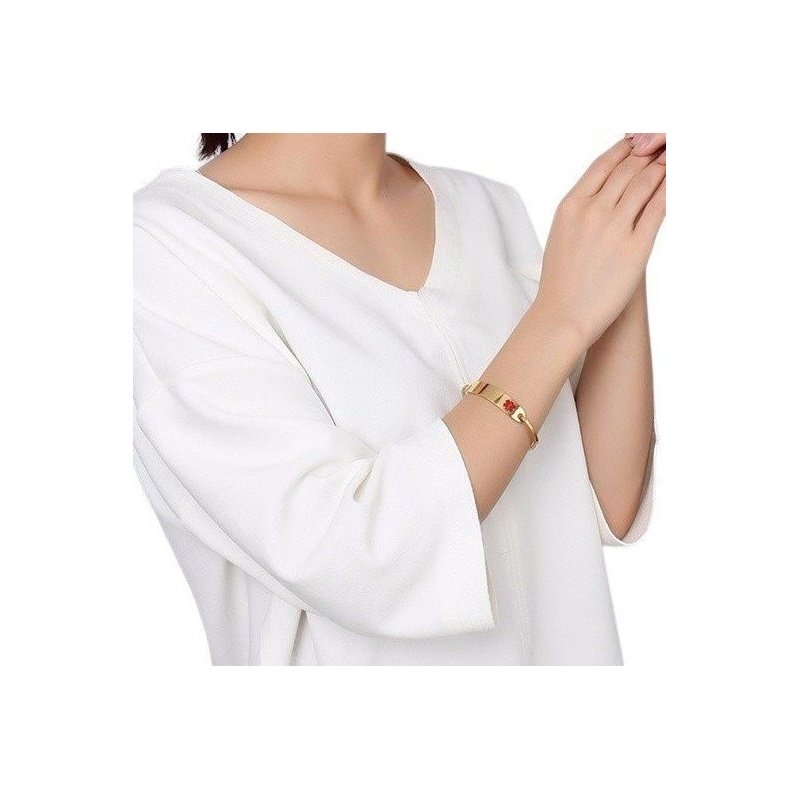 PULSERA RÍGIDA ALERTA MÉDICA PERSONALIZADA, VARIOS COLORES