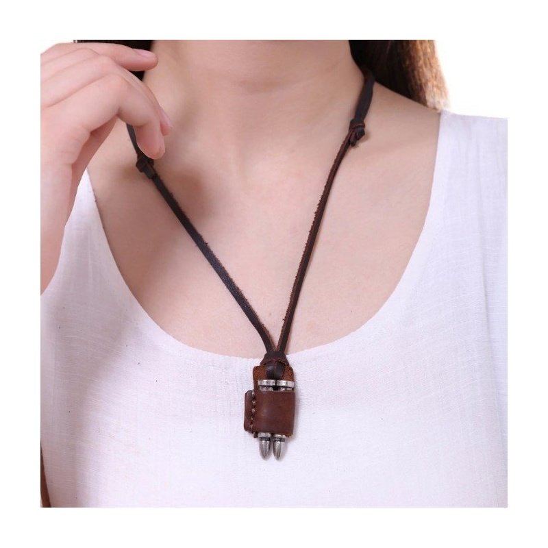 COLGANTE CUERO DOBLE BALA