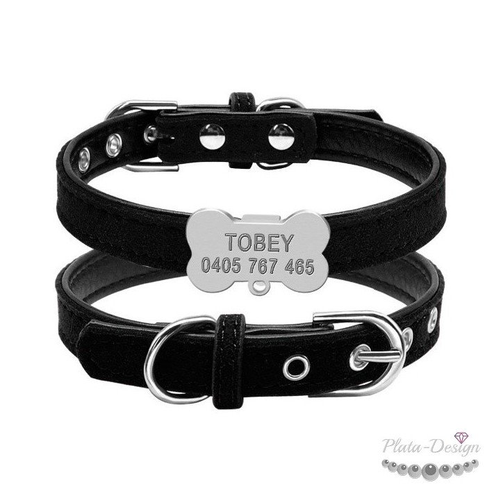collar perro con hueso personalizado