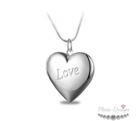 colgante relicario corazón personalizado acero inoxidable