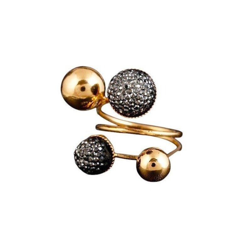 ANILLO DE DISEÑO BOLAS CON ORO 18 K
