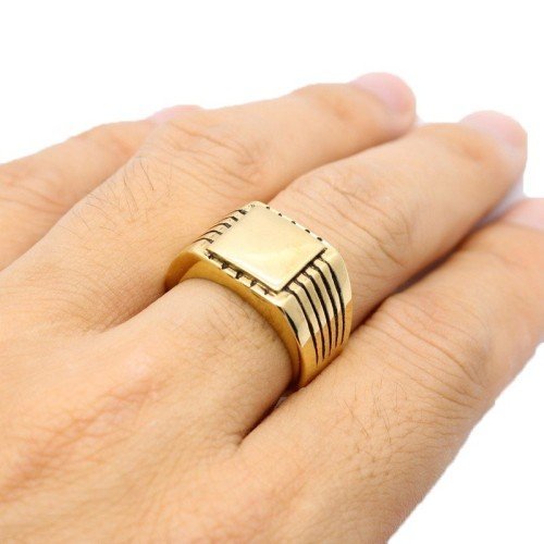 ANILLO SELLO ACERO PERSONALIZADO DOS COLORES