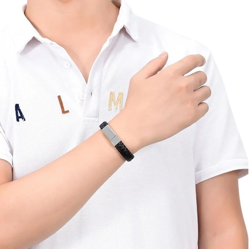 PULSERA CUERO CREMATORIA PARA CENIZAS DE SER QUERIDO O MASCOTA