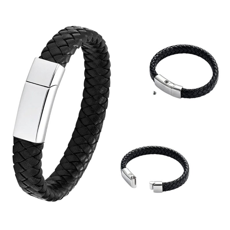 PULSERA CUERO CREMATORIA PARA CENIZAS DE SER QUERIDO O MASCOTA