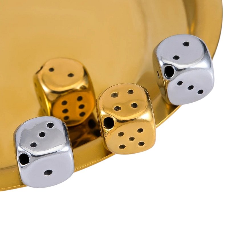 COLGANTE DADO ACERO MACIZO, DOS COLORES