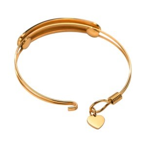 esclava alerta médica rígida acero y oro para mujer