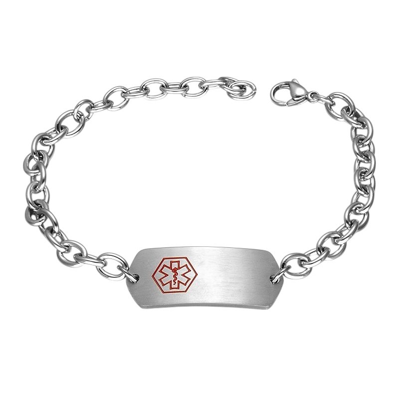 ESCLAVA ALERTA MÉDICA UNISEX ACERO PARA GRABAR