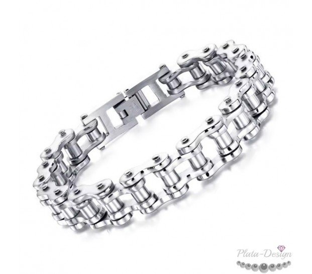 PULSERA HOMBRE ACERO MACIZO ESLABÓN CADENA DE BICICLETA