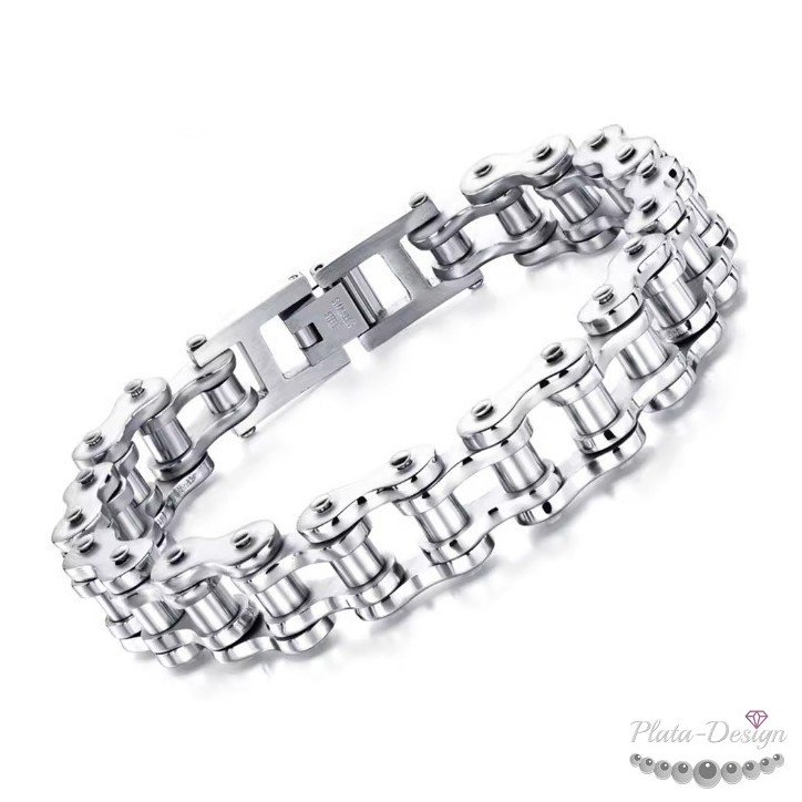 pulsera eslabones cadena de bicicleta maciza para hombre