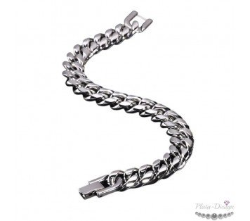 pulsera eslabón barbado acero para hombre