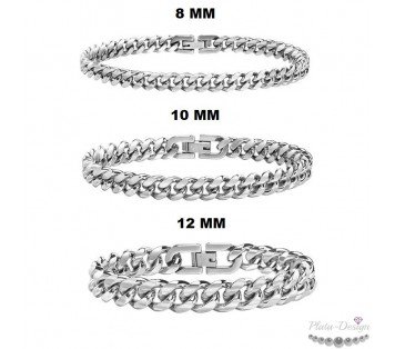 pulseras acero cubanas para hombre varios anchos