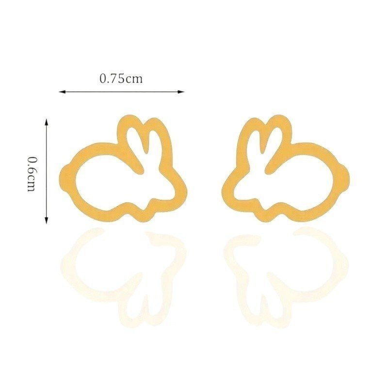 PENDIENTES INFANTILES CONEJITOS ACERO Y ORO