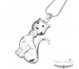 COLGANTE GATO CALADO CON CIRCONITAS Y PLATA COLGANTE GATO CALADO CON CIRCONITAS Y PLATA