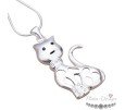 COLGANTE GATO CALADO CON CIRCONITAS Y PLATA COLGANTE GATO CALADO CON CIRCONITAS Y PLATA