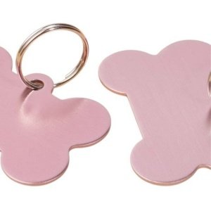 colgante identificación mascota hueso rosa personalizado