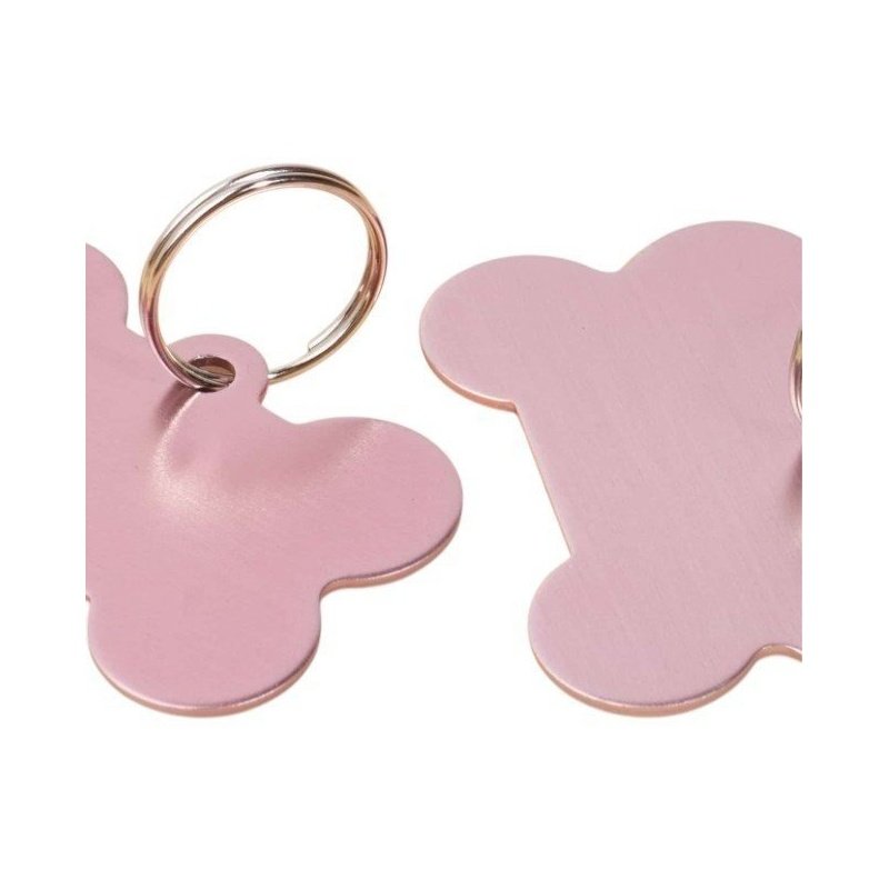 PLACA IDENTIFICACIÓN MASCOTA HUESO COLOR ROSA