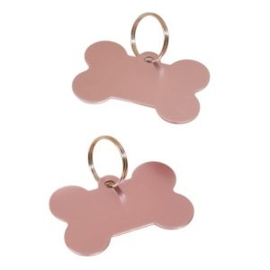 colgante placa mascota hueso rosa personalizado