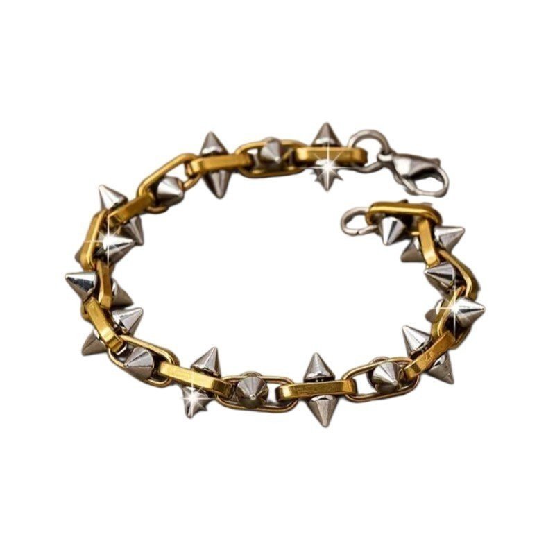PULSERA PINCHOS ACERO Y ORO