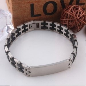 ESCLAVA EN ACERO Y CAUCHO