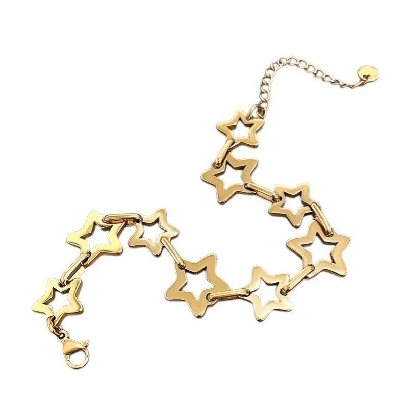 PULSERAS DE ESTRELLAS EN ACERO DORADO O PLATEADO