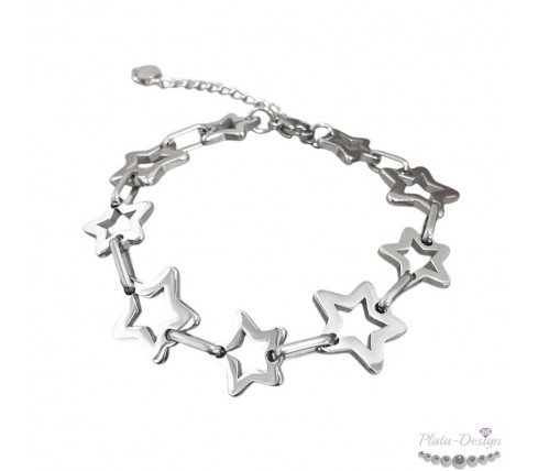 pulsera estrellas acero inoxidable