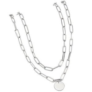 gargantilla doble vuelta con chapa personalizada para grabar