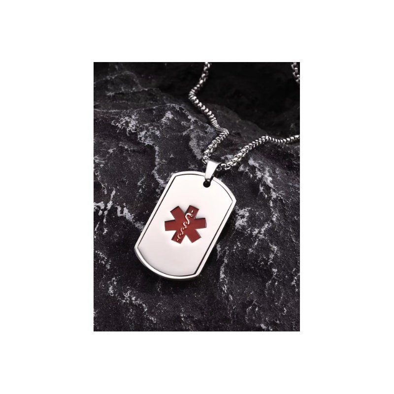 COLGANTE ALERTA MÉDICA PERSONALIZADO EN DOS COLORES