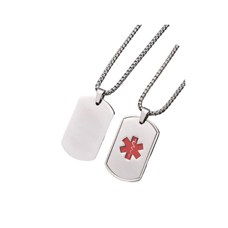 COLGANTE ALERTA MÉDICA PERSONALIZADO EN DOS COLORES