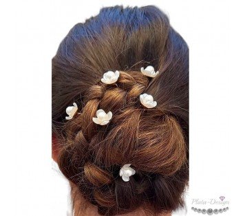 HORQUILLAS PELO PARA NOVIAS FLORES DE PERLAS