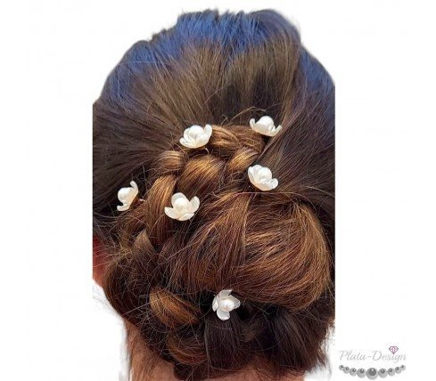 HORQUILLAS PELO PARA NOVIAS FLORES DE PERLAS