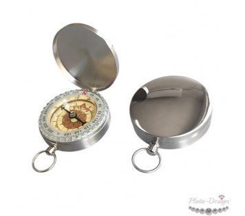 brujula personalizada plateada